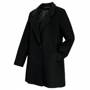 MISS ABBMOOR Black Button Front Coat Trench‎ Coat Women's Size M